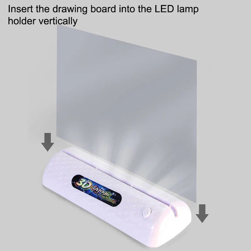 HKM-313555 LED Luminous Drawing Board for Kids with 3D Glasses, Light Effects, and Pen - Ideal Gift for Ages 3 and Up