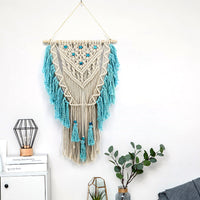 HKM-313811 Beige Hand-Woven Cotton Rope Wall Tapestry – Modern Bohemian Decor (75x45cm)