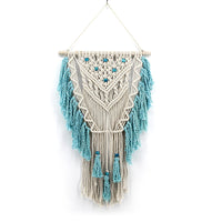 HKM-313811 Beige Hand-Woven Cotton Rope Wall Tapestry – Modern Bohemian Decor (75x45cm)