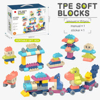 HKM-313811 Soft TPE Building Blocks Set for Children - Educational & Creative Toy, Ideal for Ages 2-14