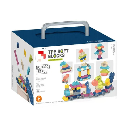 KTX-313811 Soft TPE Building Blocks Set for Children - Educational & Creative Toy, Ideal for Ages 2-14