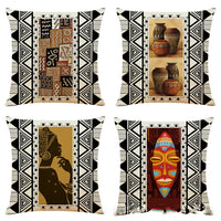 HKM-313875 Artistic Geometric Cotton and Linen Pillowcase – 45*45 cm, Soft Velvet and Encrypted Linen Options