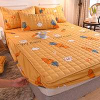HKM-314131 Waterproof Quilted Bedspread Mattress Cover for 30cm Mattresses