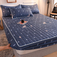HKM-314131 Waterproof Quilted Bedspread Mattress Cover for 30cm Mattresses