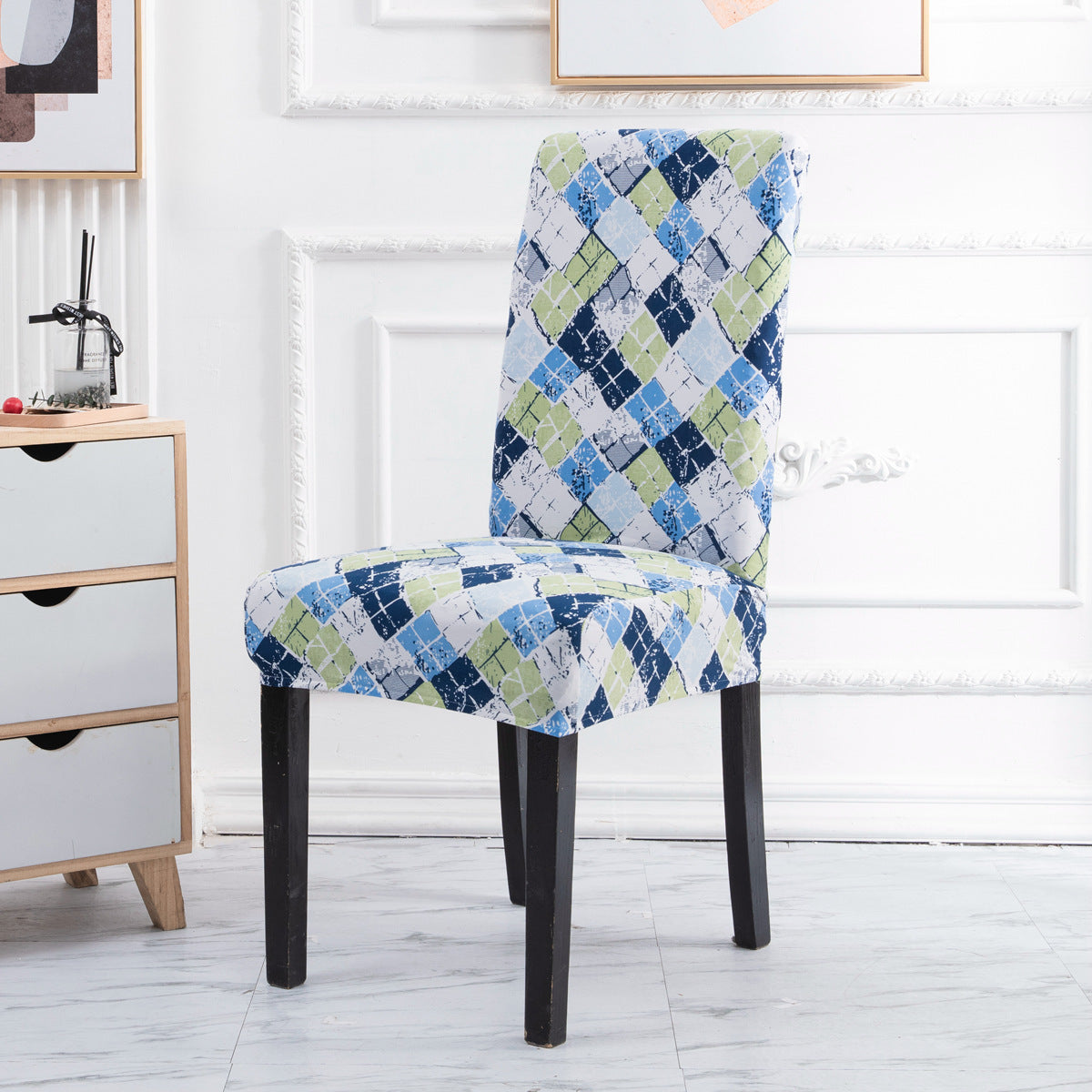 HKM-314195 Elegant Printed Elastic Chair Cover for Home - Multiple Styles and Colors Available