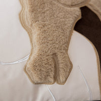 HKM-314259 Geometric Abstraction Pillowcase - Brown & White Horse, Elegant Retro Embroidery, 45x45cm