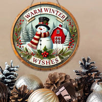 HKM-314259 Wooden Christmas Party Doorplate Decoration Pendant, 20x20cm