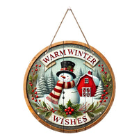 HKM-314259 Wooden Christmas Party Doorplate Decoration Pendant, 20x20cm