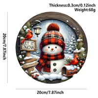 HKM-314259 Wooden Christmas Party Doorplate Decoration Pendant, 20x20cm