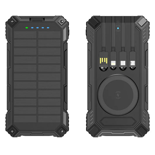 KTX-314323 Outdoor Waterproof Solar Power Bank 20000mAh with Fast Charging Portable Charger for Mobile Devices