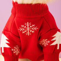 HKM-314387 Elk and Christmas Tree Knitted Wool Dog Sweater for Pets
