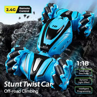 HKM-314387 Remote Control Stunt Twist Car with Lights and Music - 1:18 Scale Off-Road Climbing Vehicle, Indoor-Outdoor Fun