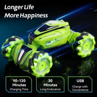 HKM-314387 Remote Control Stunt Twist Car with Lights and Music - 1:18 Scale Off-Road Climbing Vehicle, Indoor-Outdoor Fun