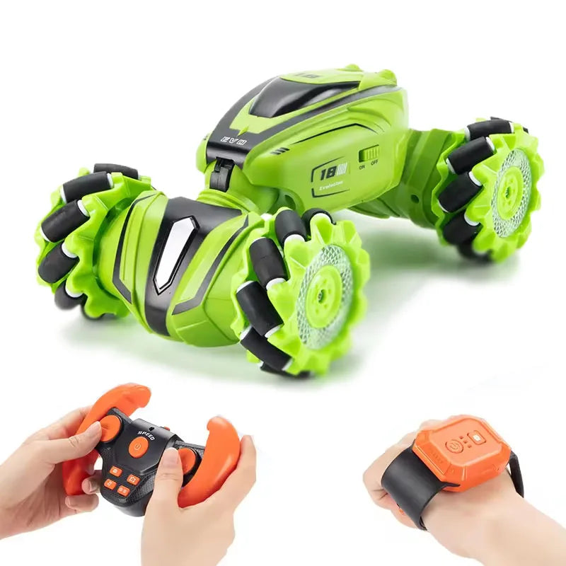 HKM-314387 Remote Control Stunt Twist Car with Lights and Music - 1:18 Scale Off-Road Climbing Vehicle, Indoor-Outdoor Fun