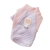 HKM-314451 Cute Striped Pet Shirts with Belt Loops - Soft Knitted Apparel for Small Dogs and Cats