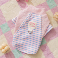 HKM-314451 Cute Striped Pet Shirts with Belt Loops - Soft Knitted Apparel for Small Dogs and Cats