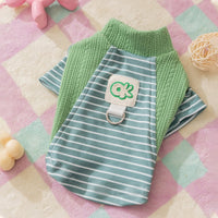 HKM-314451 Cute Striped Pet Shirts with Belt Loops - Soft Knitted Apparel for Small Dogs and Cats