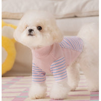 HKM-314451 Cute Striped Pet Shirts with Belt Loops - Soft Knitted Apparel for Small Dogs and Cats
