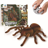 HKM-314707 Remote Control Infrared Induction Plush Spider Toy - Soft Scary Prank for Halloween 360° Rotation