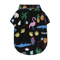 HKM-314771 Cool Summer Cat Shirt Set with Matching Straw Hat, Necklace, and Glasses
