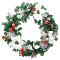 HKM-314771 LED Christmas Wreath 60 cm with Decorative Baubles and USB Power Source