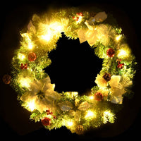 HKM-314771 LED Christmas Wreath 60 cm with Decorative Baubles and USB Power Source