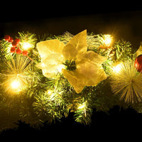 HKM-314771 LED Christmas Wreath 60 cm with Decorative Baubles and USB Power Source