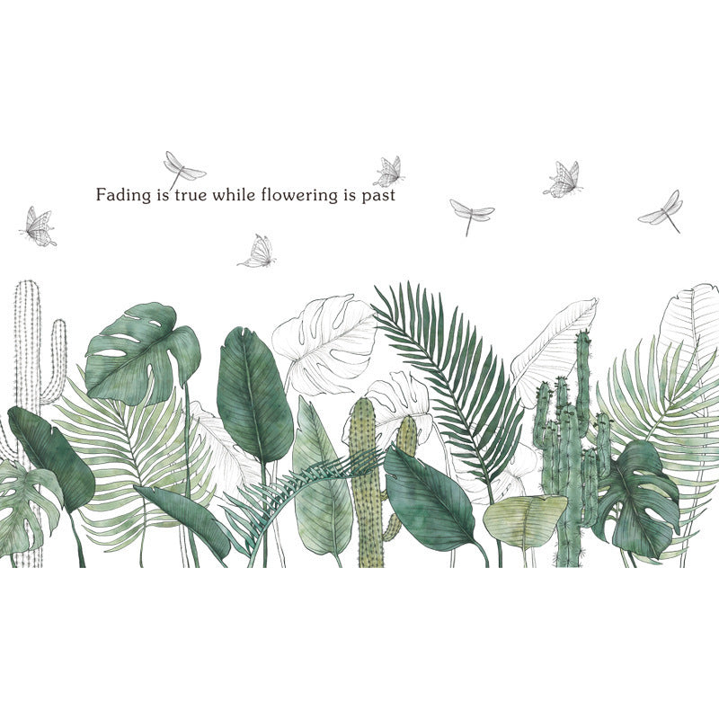 HKM-314899 Tropical Leaves Wall Mural for Living Room and Bedroom Decoration