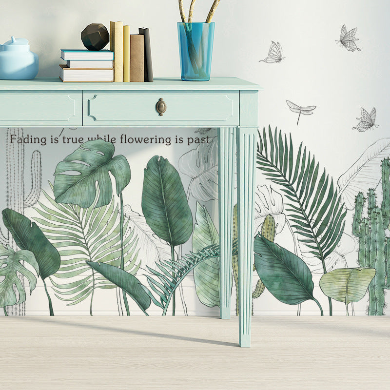 HKM-314899 Tropical Leaves Wall Mural for Living Room and Bedroom Decoration