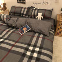 HKM-314963 Cartoon Brushed Washed Cotton 4-Piece Bed Sheet and Duvet Cover Set