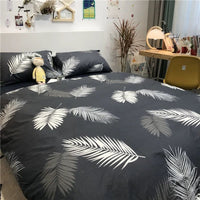 HKM-314963 Cartoon Brushed Washed Cotton 4-Piece Bed Sheet and Duvet Cover Set