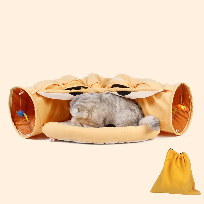HKM-314963 Cozy Universal Cat Tunnel Bed with Polyester Material - 25CM Diameter, 126CM Length