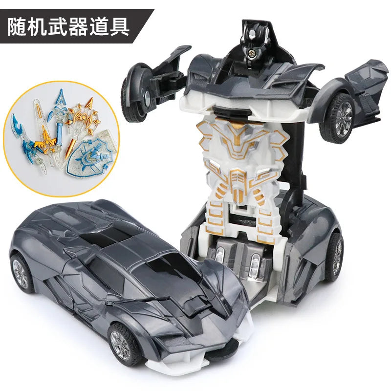 HKM-314963 Transforming Robot Car Toy for Kids - Automatic Deformation Plastic Model Vehicle