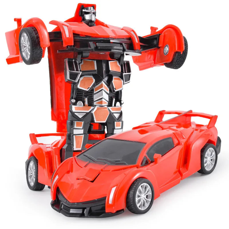 HKM-314963 Transforming Robot Car Toy for Kids - Automatic Deformation Plastic Model Vehicle