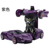 HKM-314963 Transforming Robot Car Toy for Kids - Automatic Deformation Plastic Model Vehicle