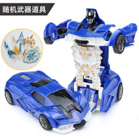 HKM-314963 Transforming Robot Car Toy for Kids - Automatic Deformation Plastic Model Vehicle
