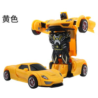 HKM-314963 Transforming Robot Car Toy for Kids - Automatic Deformation Plastic Model Vehicle