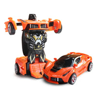 HKM-314963 Transforming Robot Car Toy for Kids - Automatic Deformation Plastic Model Vehicle