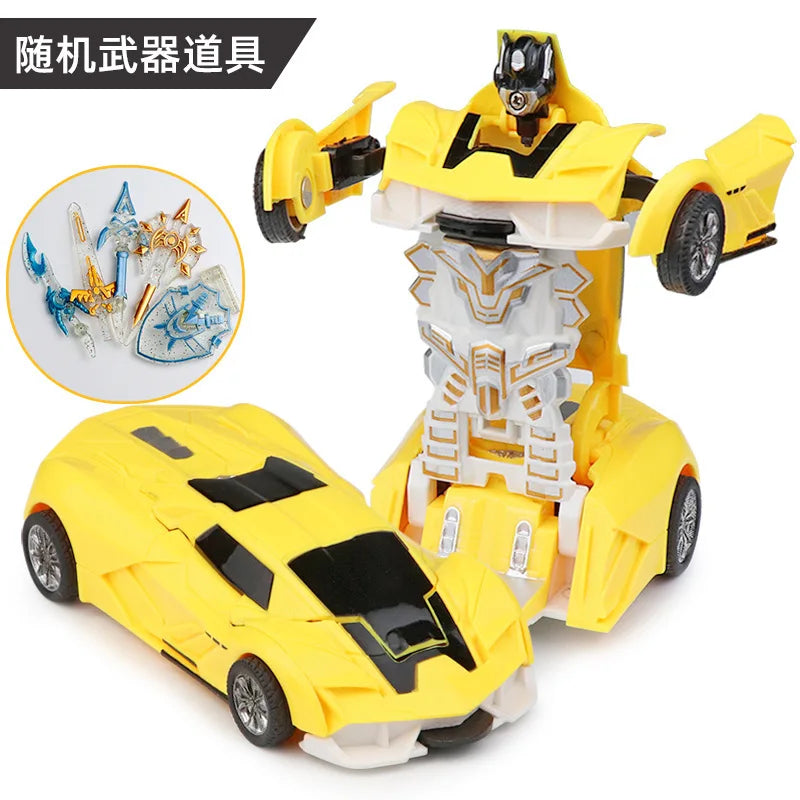 HKM-314963 Transforming Robot Car Toy for Kids - Automatic Deformation Plastic Model Vehicle