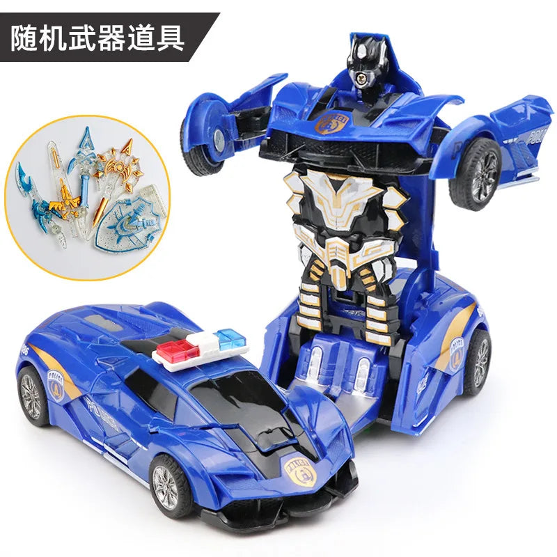 HKM-314963 Transforming Robot Car Toy for Kids - Automatic Deformation Plastic Model Vehicle