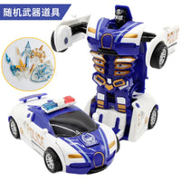 HKM-314963 Transforming Robot Car Toy for Kids - Automatic Deformation Plastic Model Vehicle