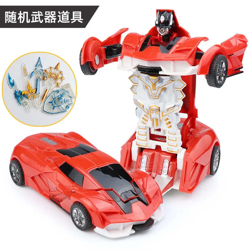 HKM-314963 Transforming Robot Car Toy for Kids - Automatic Deformation Plastic Model Vehicle