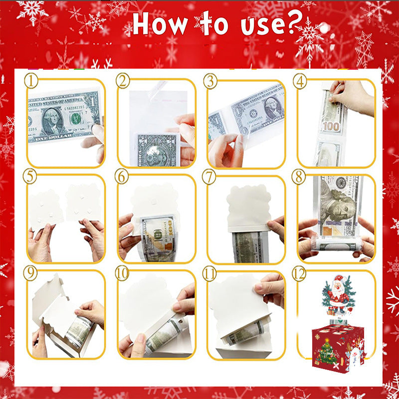 HKM-315091 Christmas Money Paper Box Decoration for Gift Giving and Holiday Atmosphere