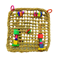 HKM-315219 Natural Straw Parrot Hammock for Cozy Nesting - 30x30x35cm