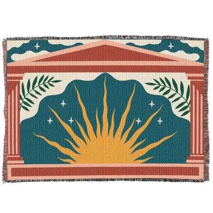 HKM-315283 Double-Sided Multifunctional Tapestry Blanket - Rainbow Circle & Various Designs, 130x160cm