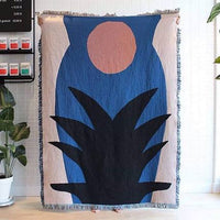 HKM-315283 Double-Sided Multifunctional Tapestry Blanket - Rainbow Circle & Various Designs, 130x160cm