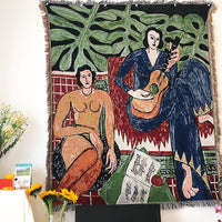 HKM-315283 Double-Sided Multifunctional Tapestry Blanket - Rainbow Circle & Various Designs, 130x160cm