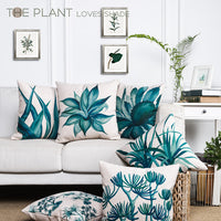 HKM-315347 Cactus Pattern Cushion Cover, 45x45 CM Polyester Decorative Pillow Case for Home and Office
