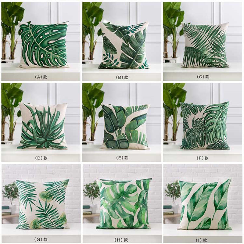 HKM-315347 Cactus Pattern Cushion Cover, 45x45 CM Polyester Decorative Pillow Case for Home and Office