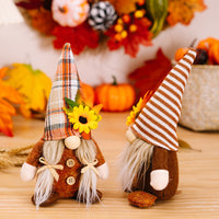 HKM-315411 Faceless Doll Floor Decoration for Thanksgiving with Sunflower and Maple Leaf Accents